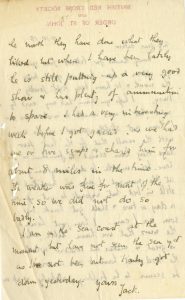 Letter from 18 October 1918, written by Jack Peirs on "British Red Cross Society and Order of St. John" stationary